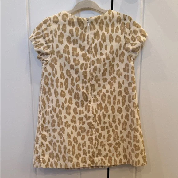 Janie and Jack Tan Leopard Print Velvet dress & matching Faux Fur cardigan - Picture 5 of 6